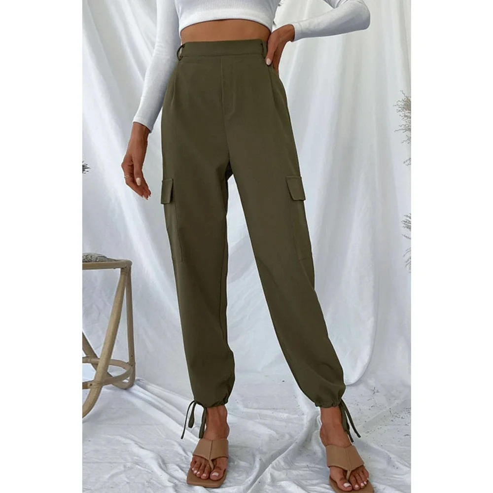 Drawstring Ankle Cargo Pants - Picture 1 of 4
